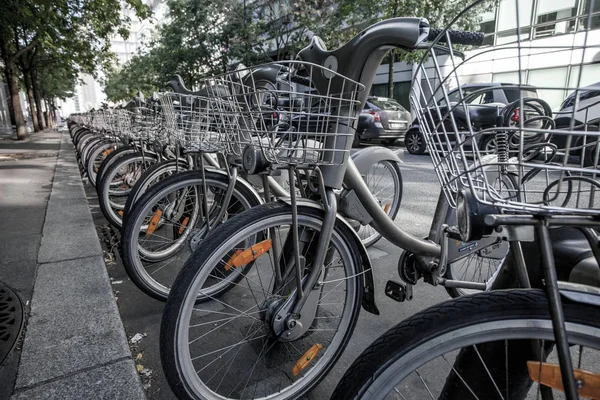 Paris Oktober Mietfahrräder Des Fahrradverleihsystems Velib Zentrum Von Paris France — Stockfoto