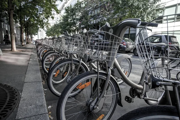 Paris Oktober Mietfahrräder Des Fahrradverleihsystems Velib Zentrum Von Paris France — Stockfoto