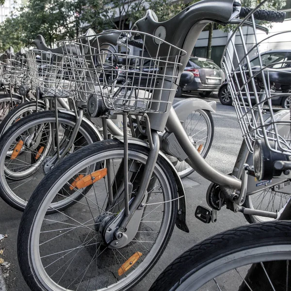 Paříž Října Půjčovna Kol Systému Sdílení Kol Velib Centru Paříže — Stock fotografie