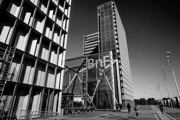 Paris França Outubro 2016 Construído 1995 Edifício Vidro Referência Bibliotheque — Fotografia de Stock