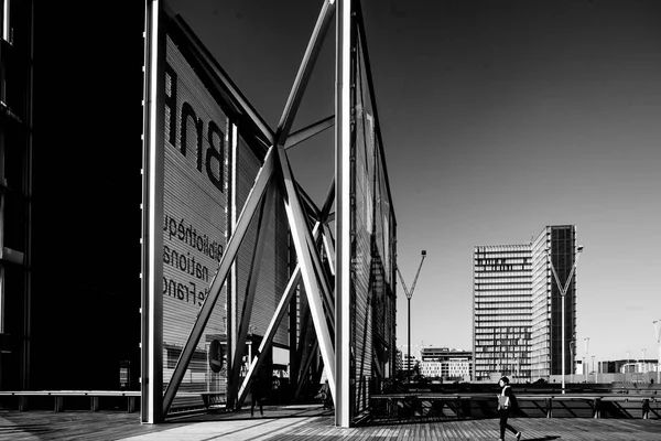 Paris França Outubro 2016 Construído 1995 Edifício Vidro Referência Bibliotheque — Fotografia de Stock