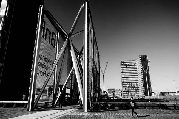 Paris França Outubro 2016 Construído 1995 Edifício Vidro Referência Bibliotheque — Fotografia de Stock