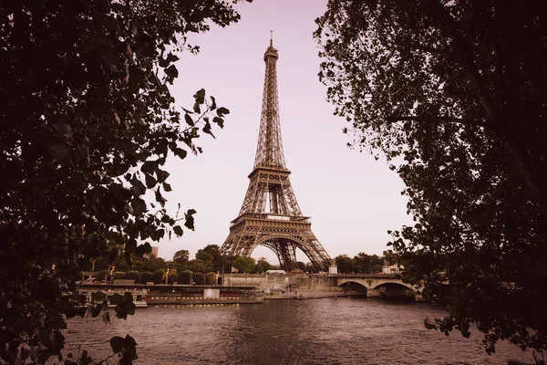 Torre Eiffel Dalla Senna Parigi — Foto Stock