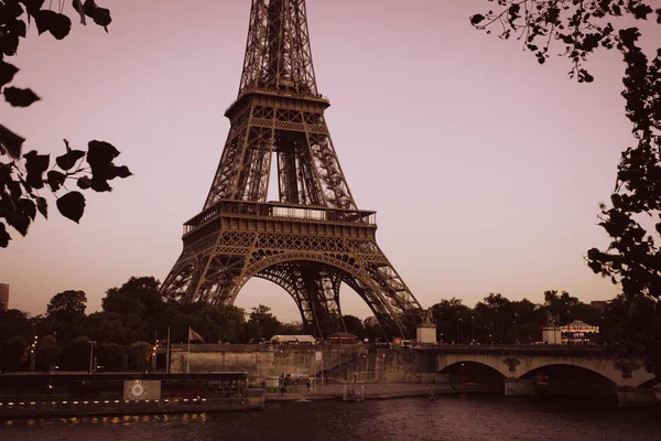 Ейфелева Вежа Від Річки Сени Парижі — стокове фото