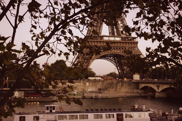 Эйфелева Башня Реки Сены Париже — стоковое фото