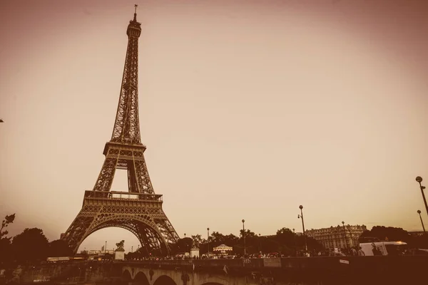 Torre Eiffel Partir Rio Sena Paris — Fotografia de Stock