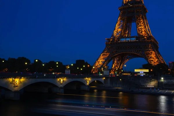 Parijs Oktober Eiffel Toren Feestelijke Verlichting Tot Verjaardag Het Geopend — Stockfoto