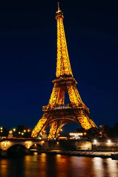 Париж Октября Эйфелева Башня Праздничном Освещении Дню Рождения Открыта Марта — стоковое фото