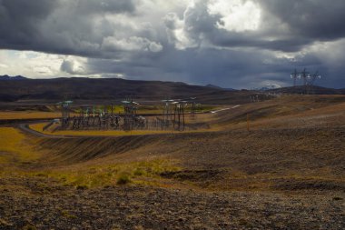 İzlanda'daki güç istasyonu, yatay