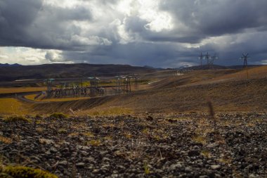 İzlanda'daki güç istasyonu, yatay