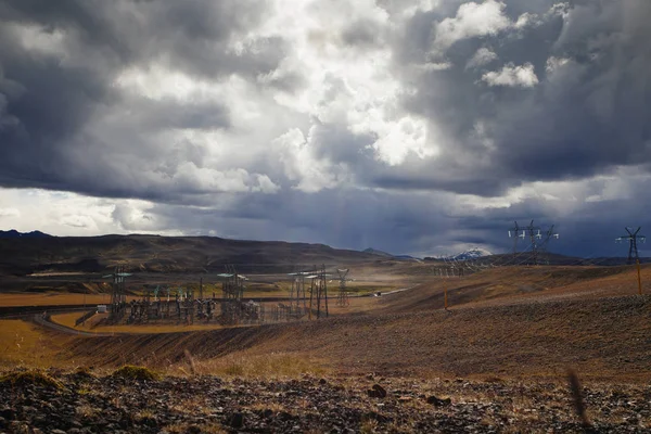 Krajina s elektrárnou na Islandu — Stock fotografie
