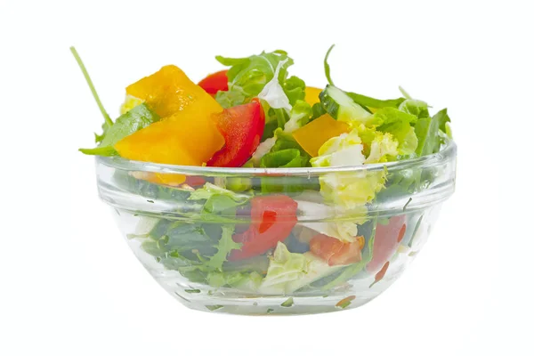 Verse Gezonde Groente Salade Geïsoleerd Witte Achtergrond — Stockfoto