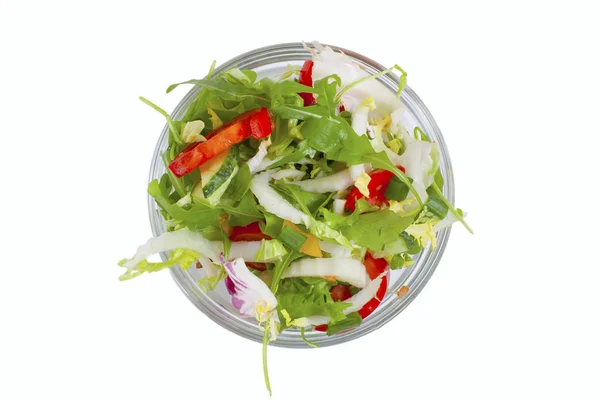 Salada Legumes Fresca Saudável Isolada Fundo Branco — Fotografia de Stock