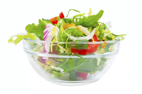 Fresh Healthy Vegetable Salad Isolated White Background — Stock Photo, Image