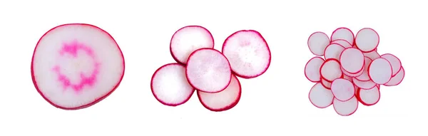 Sliced fresh red radish isolated on the white background — Stock Photo, Image