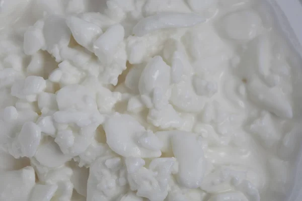 Fresh white Cottage cheese background — Stock Photo, Image