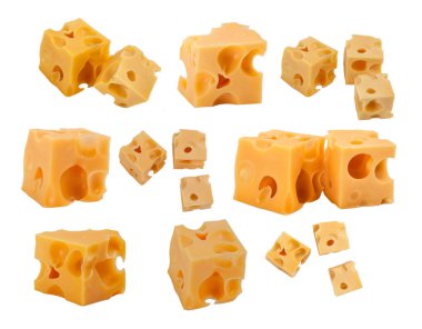 Beyaz zemin üzerine sarı peynir iset solated