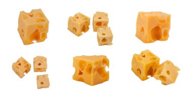 Beyaz zemin üzerine sarı peynir iset solated