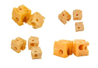 Beyaz zemin üzerine sarı peynir iset solated