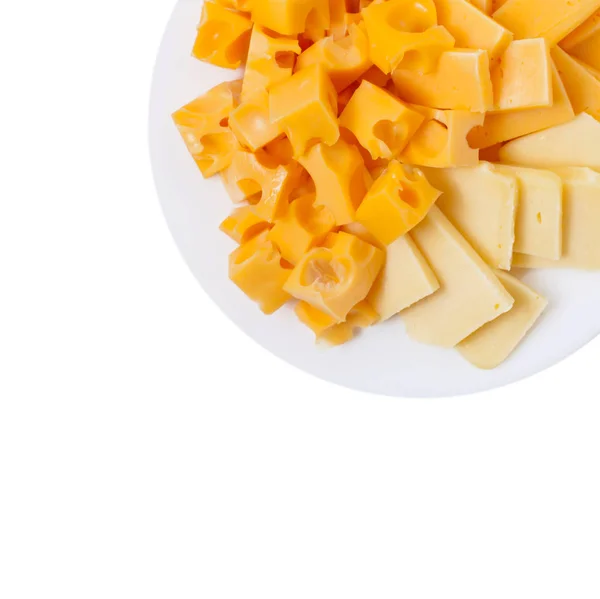 Beyaz arka plan üzerinde izole peynir iyon plaka çeşitleri — Stok fotoğraf