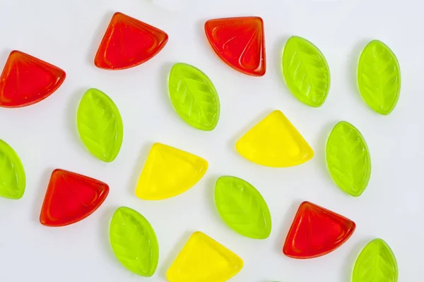 Ανάμικτες Πολύχρωμα Φρούτα Ζελέ Candy Απομονωμένες — Φωτογραφία Αρχείου
