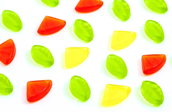 Verschiedene Bunte Fruchtgelee Bonbons Isoliert — Stockfoto