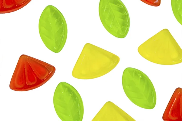 Blandade Färgglada Frukt Gelé Godis Isolerade — Stockfoto