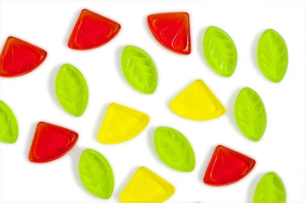 Assortiti Caramelle Colorate Frutta Gelatina Isolato — Foto Stock