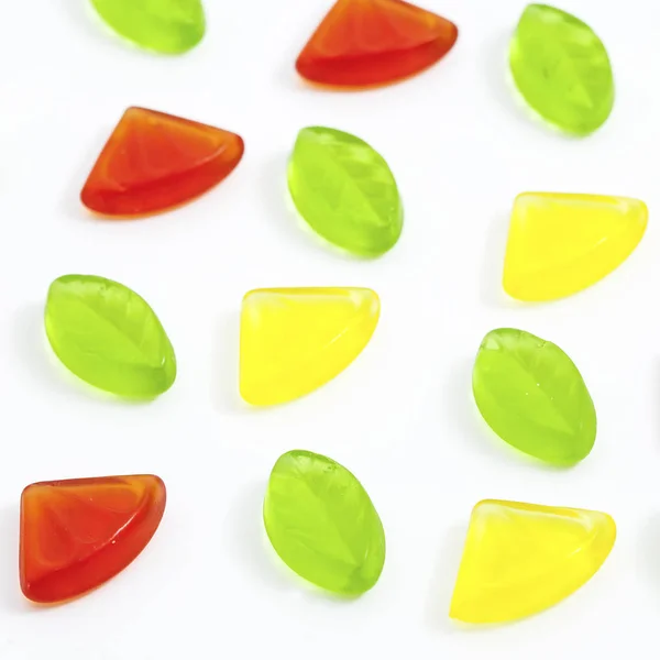 Doces Geleia Frutas Coloridas Sortidas Isoladas — Fotografia de Stock