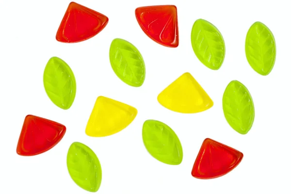 Verschiedene Bunte Fruchtgelee Bonbons Isoliert — Stockfoto