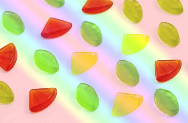 Verschiedene Bunte Fruchtgelee Bonbons Isoliert — Stockfoto