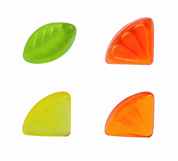 Assorted Fruit Jelly Candy Isolated — ストック写真