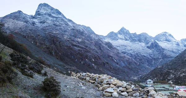 Uitzicht Bergen Everest Gebied Voor Zonsopgang Tijd — Stockfoto
