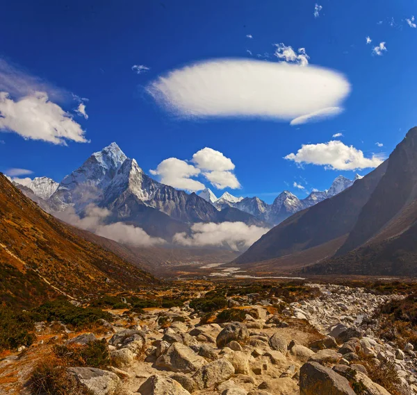 Widok Góry Wokół Tengboche Obszar Everest Nepal — Zdjęcie stockowe