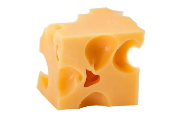 Жовтий сир ізольований на білому фоні — стокове фото