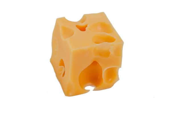 Gul ost isolerad på vit bakgrund — Stockfoto