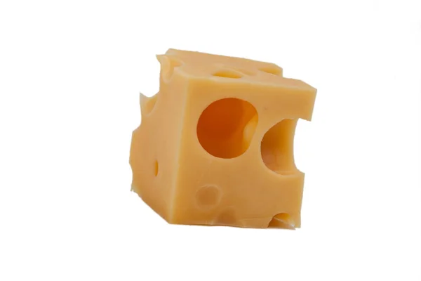 Жовтий сир ізольований на білому фоні — стокове фото