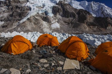 Everest ana kampı, Nepal, 20 Ekim 2018 - Mount hiç görünümünden