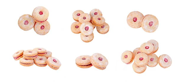 Gâteaux Aux Cerises Isolés Sur Fond Blanc — Photo