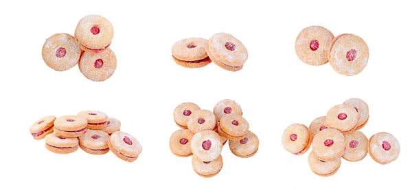 Kersen Taarten Geïsoleerd Witte Achtergrond — Stockfoto