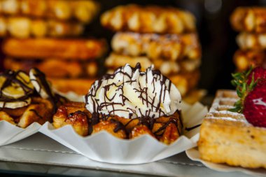 Brüksel Belçika waffle seçimi