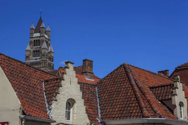 ブルージュ ベルギー ブルージュ ダウンタウン ヒストリック センター ウェスト フランデレン州のゴシック様式の街の中世のレンガ — ストック写真