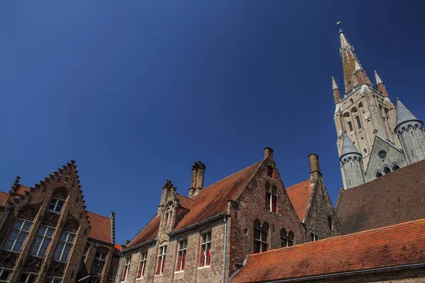 Brugge België Middeleeuwse Bakstenen Gebouw Centrum Historisch Centrum Van Brugge — Stockfoto