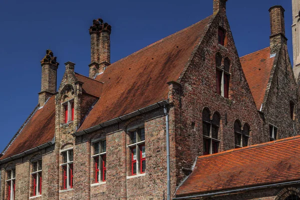 Brugge België Middeleeuwse Bakstenen Gebouw Centrum Historisch Centrum Van Brugge — Stockfoto