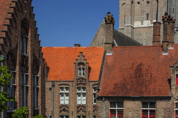 Bruges Belgio Edificio Medievale Mattoni Nel Centro Storico Brugge Città — Foto Stock