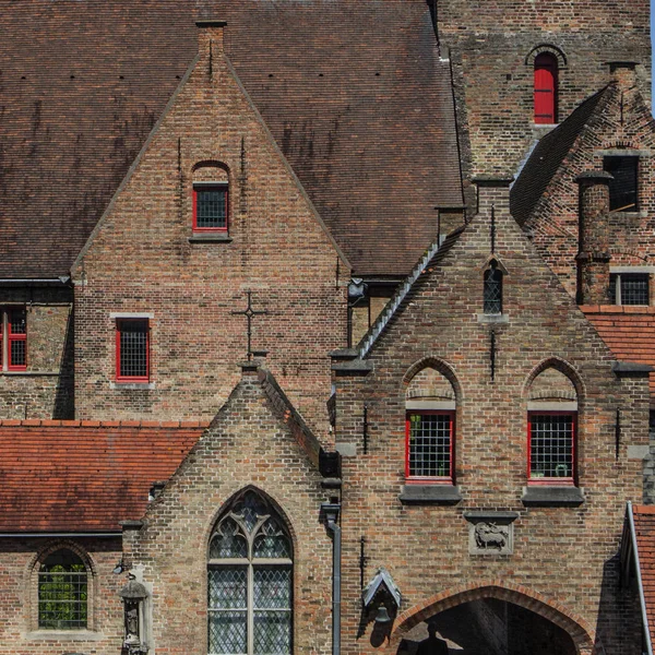 Bruges Belgium Medieval Brickwork Building Downtown Historic Center Brugge Gothic — Stock Photo, Image