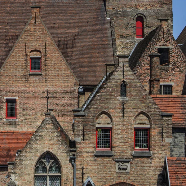 Bruges Belgio Edificio Medievale Mattoni Nel Centro Storico Brugge Città — Foto Stock
