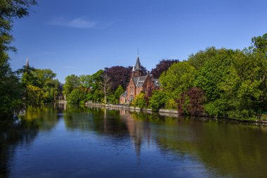 Minnewater Kalesi, Bruges, Belçika sevgi Gölü