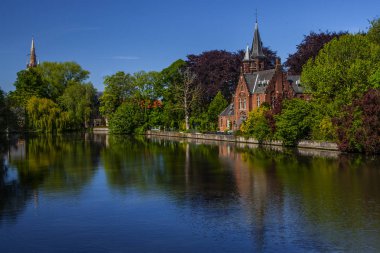 Minnewater Kalesi, Bruges, Belçika sevgi Gölü