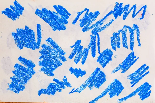 Stylo pastel (stylo à huile) dessin abstrait bleu, fond — Photo